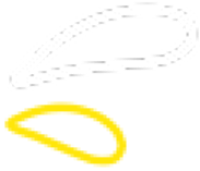 White and yellow abstract loops on black.